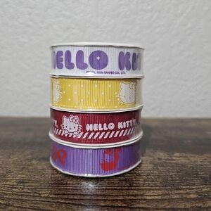 Hello Kitty Ribbon Set - Purple, Yellow, Red
